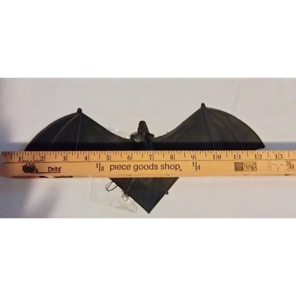 Halloween Bat Hanging Decoration 12 Inch Wingspan Black - Picture 5 of 6